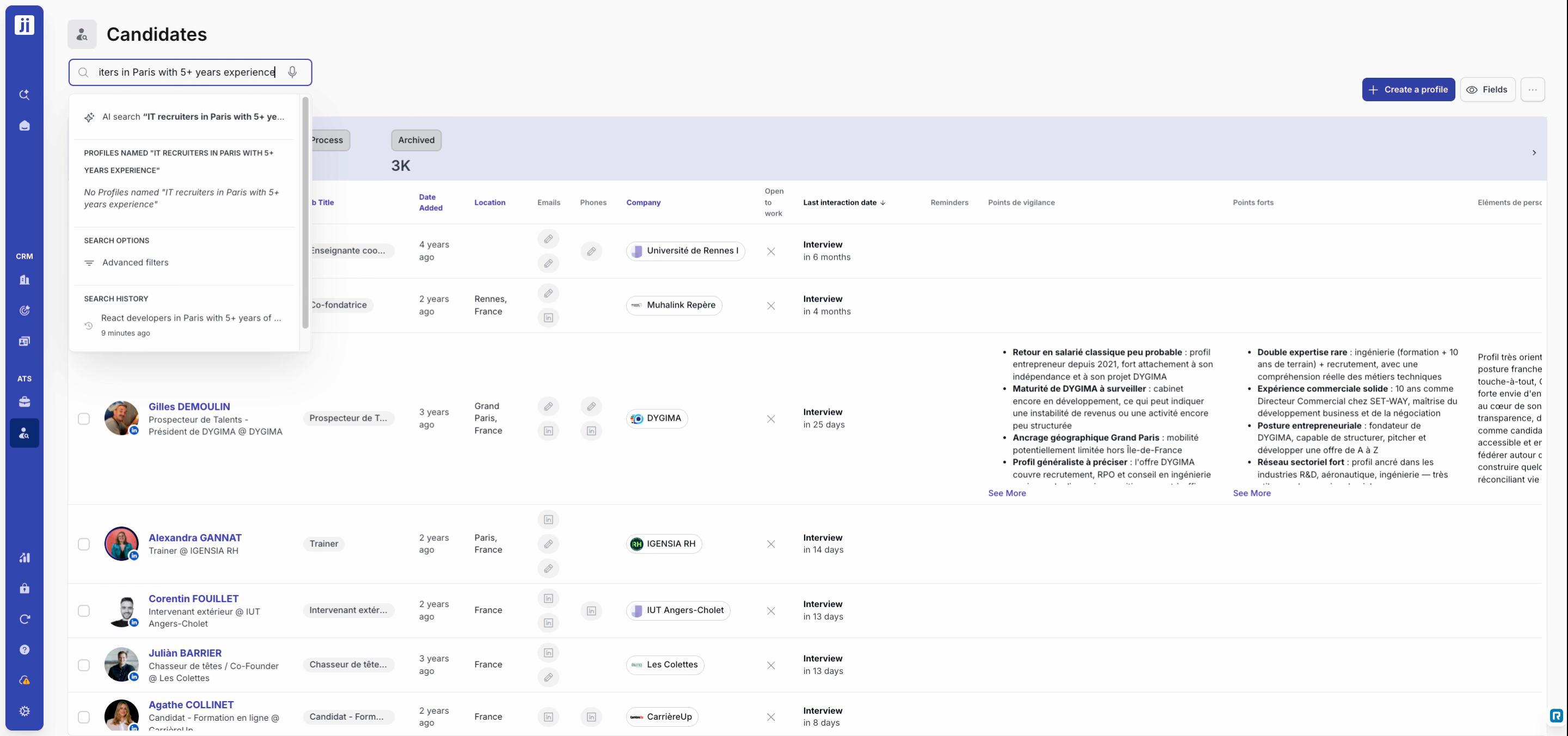 Natural language search in Jarvi