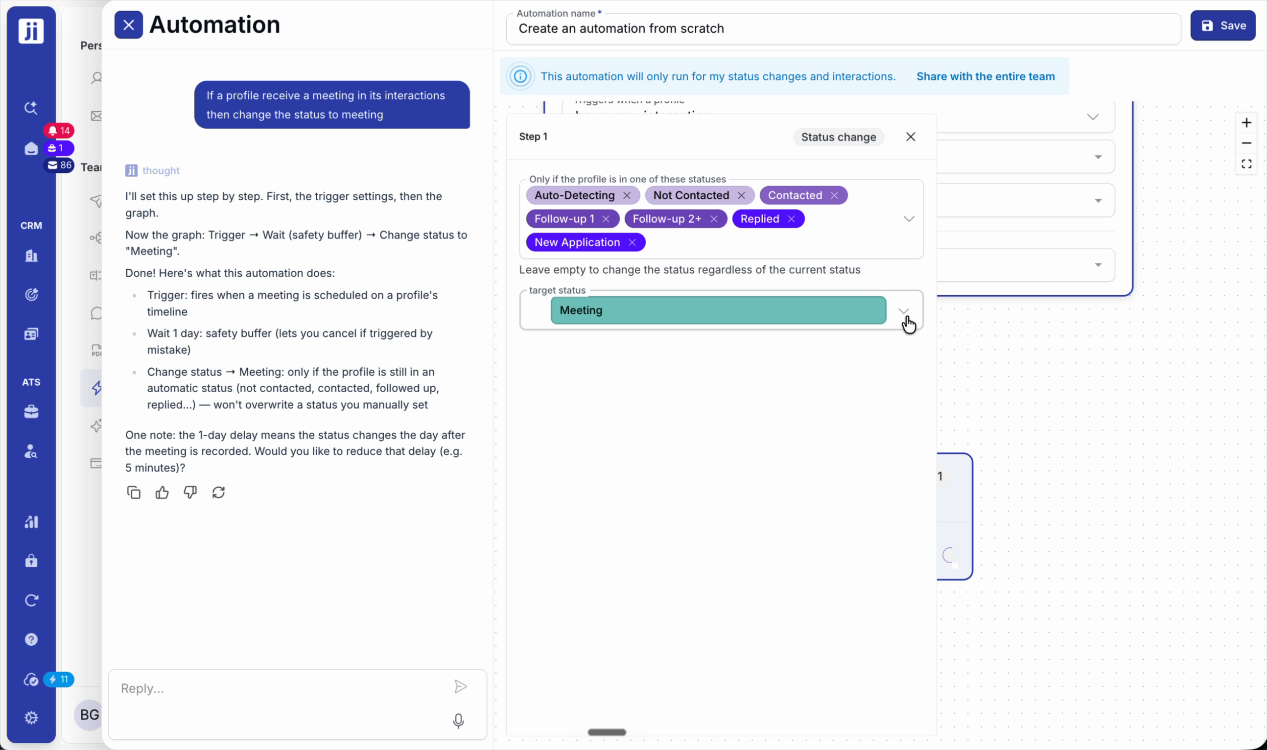 Interaction workflow result