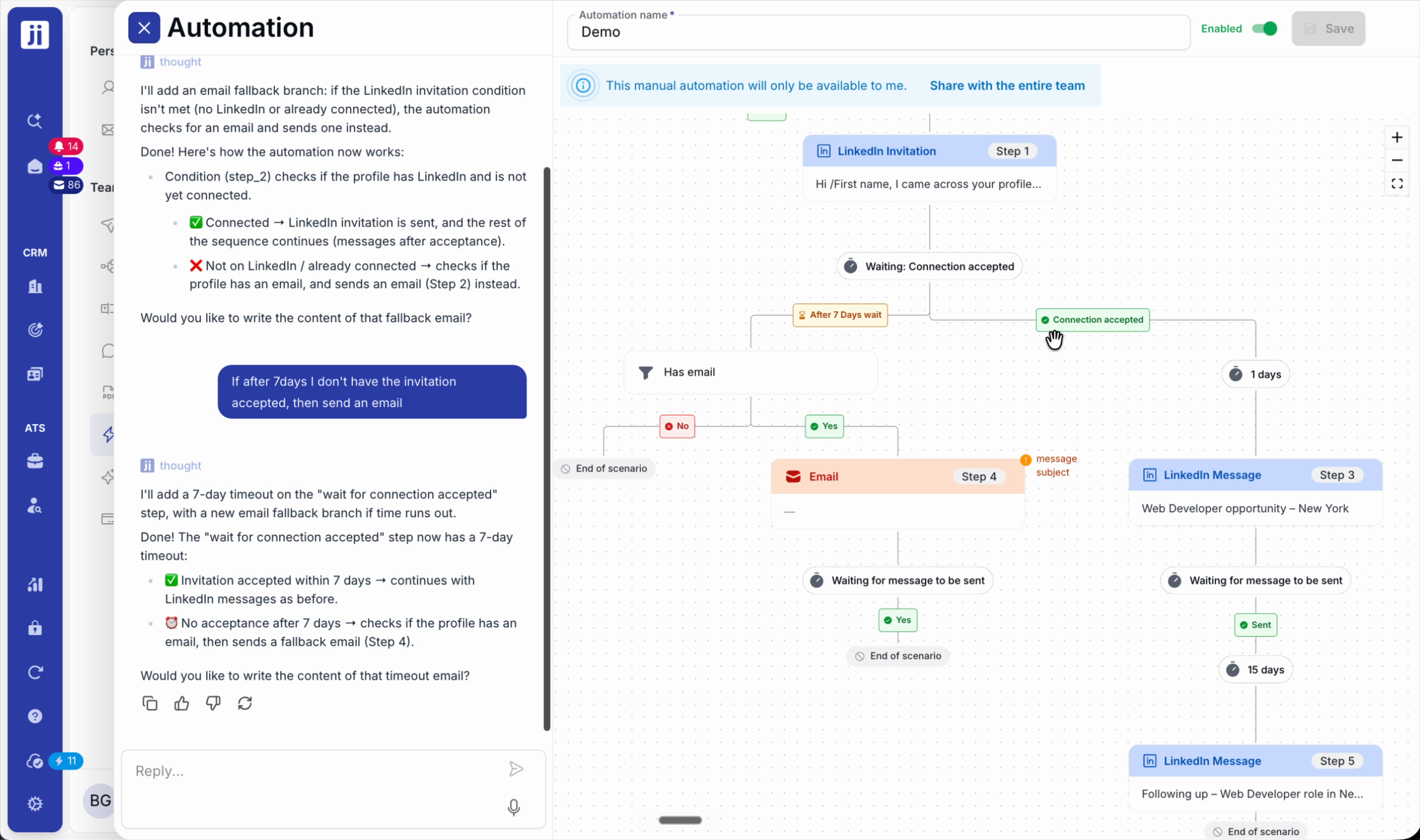 Setting the follow-up delay