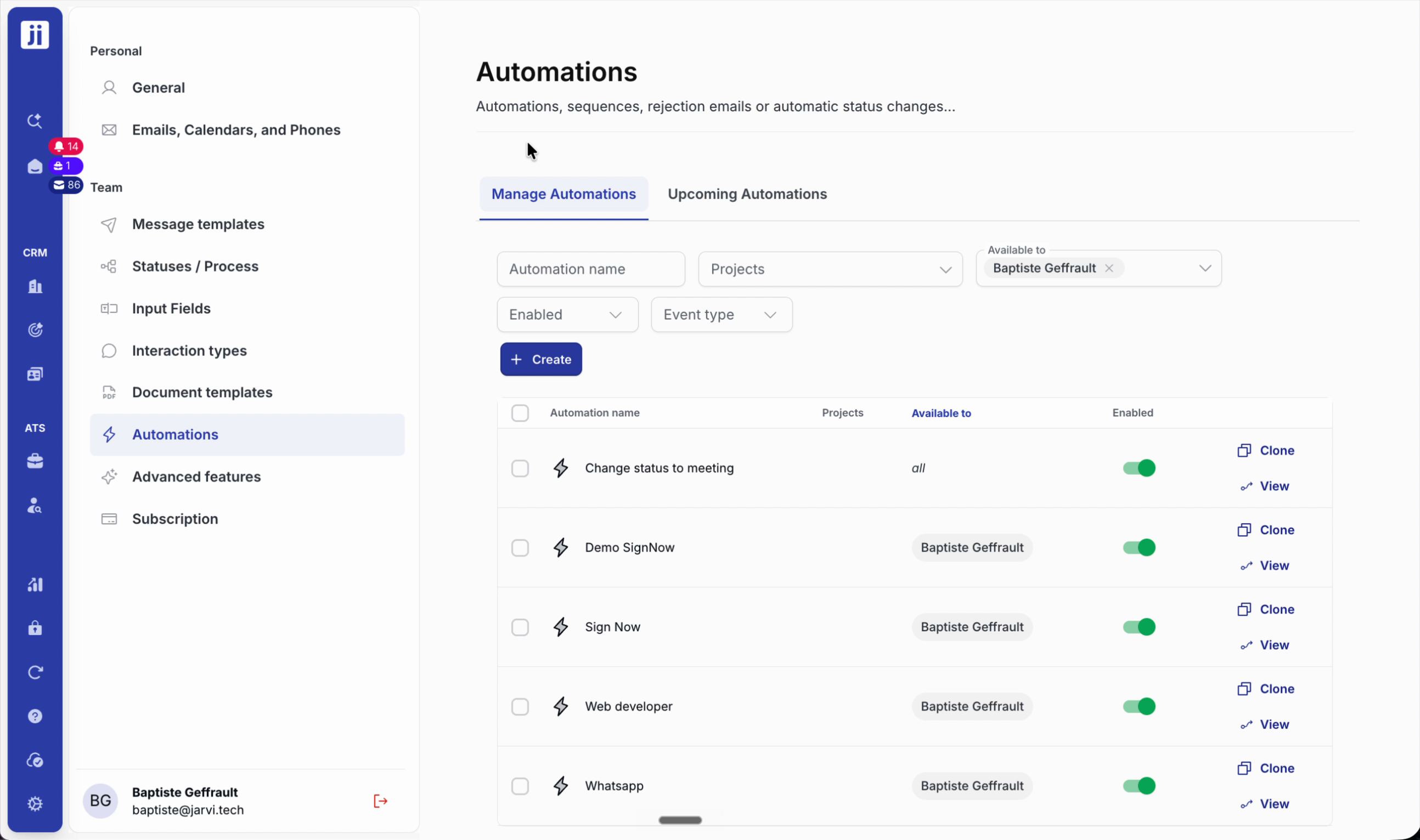 Access automation creation
