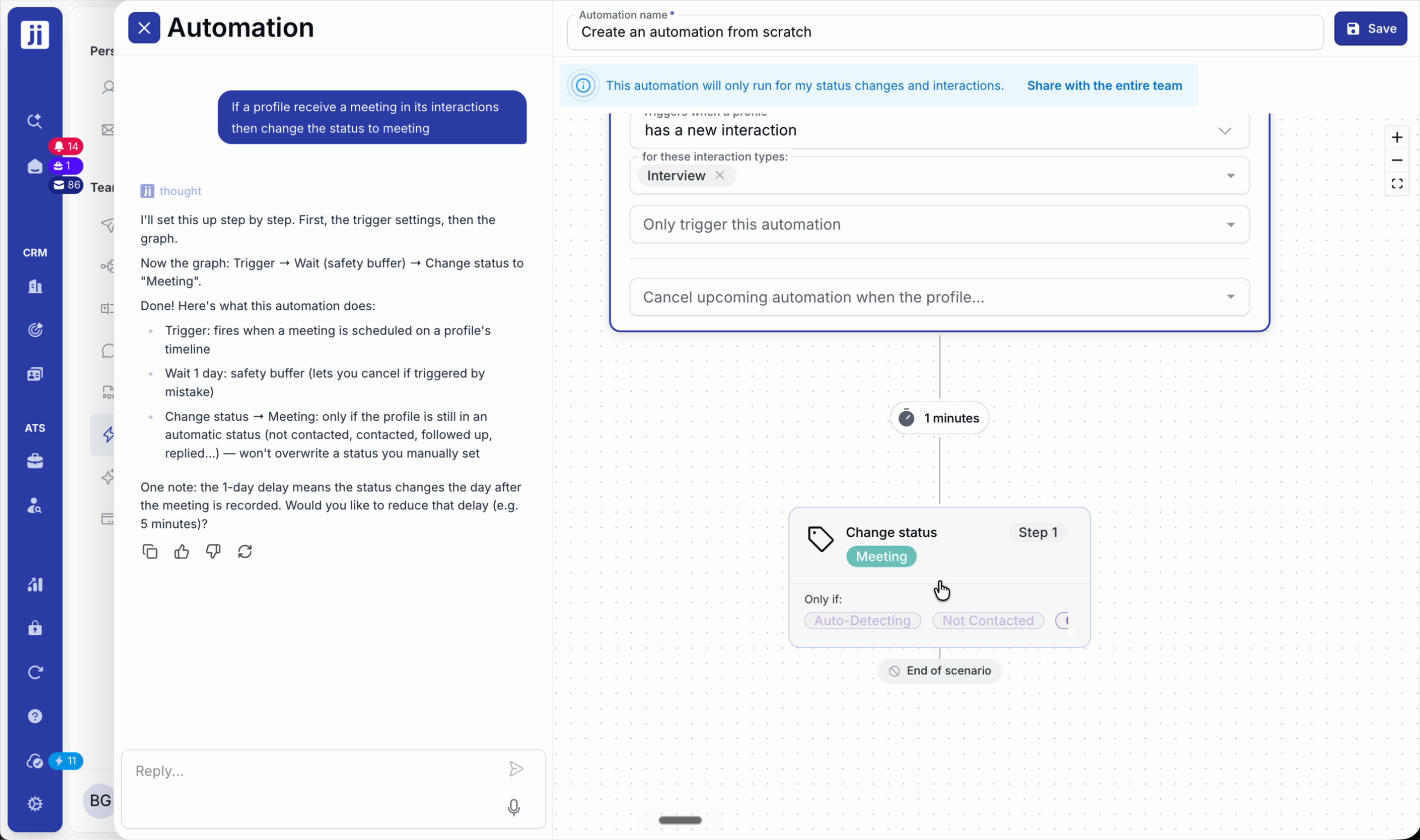 Selecting the interaction type