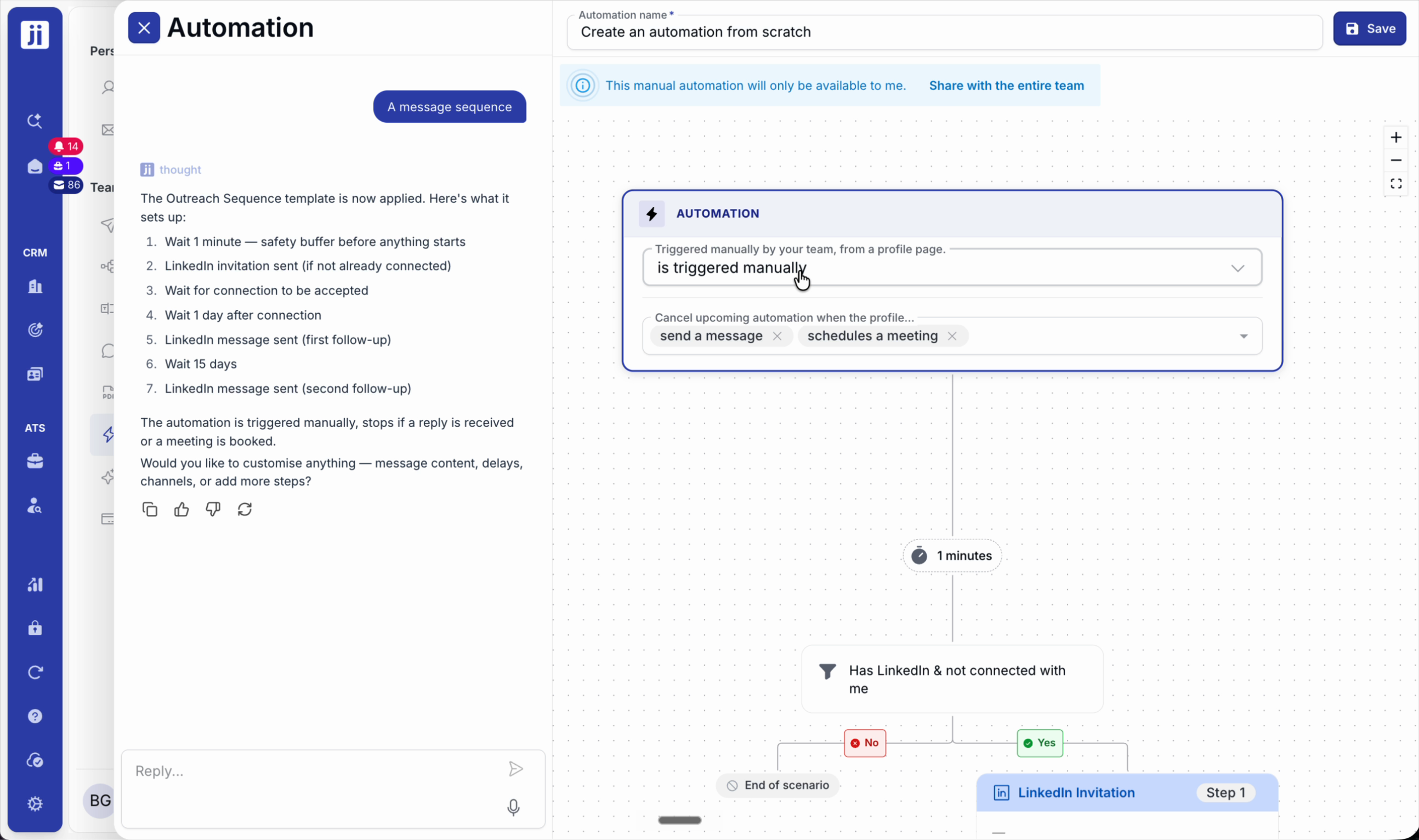 Selecting profiles to contact